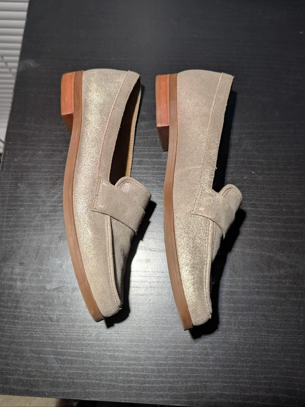 Franco Sarto Taupe Suede Penny Loafers - Women